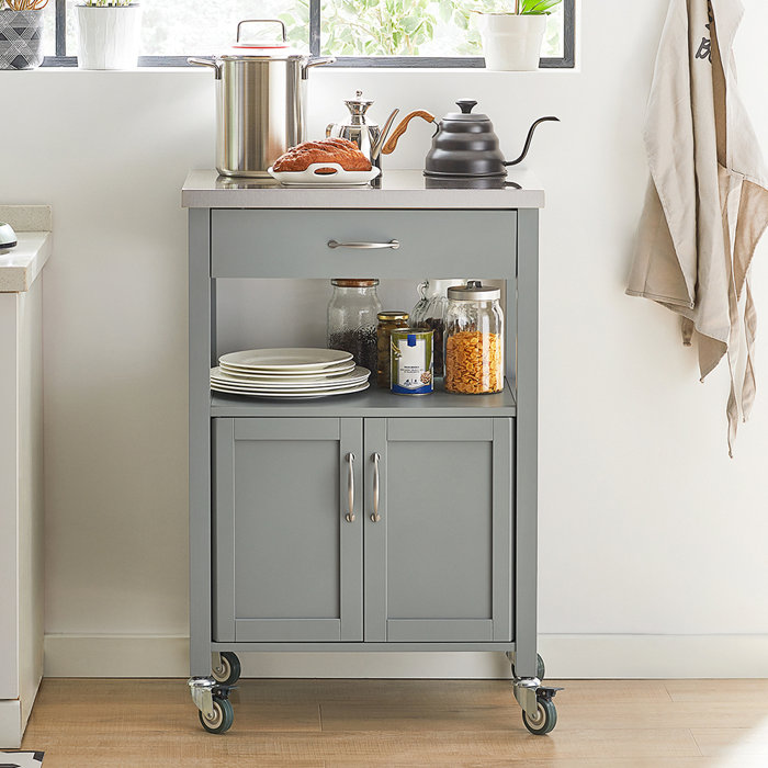 Marlow Home Co. Enevold 60cm Wide Rolling Kitchen Trolley with